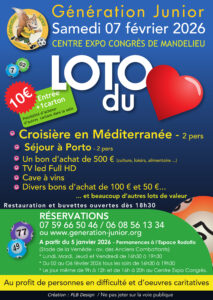Loto du cœur 2026 de Génération junior Mandelieu la Napoule